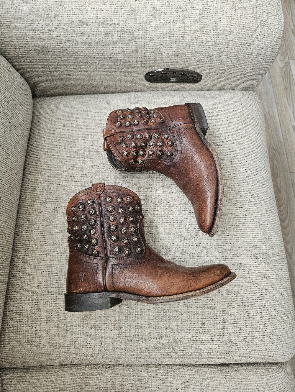 Frye Wyatt Disc Leather Boots Size 7.5 - Picture 3 of 11